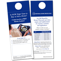Complimentary door hangers for attracting home sellers and home buyers Complimentary door hangers for attracting home sellers and home buyers